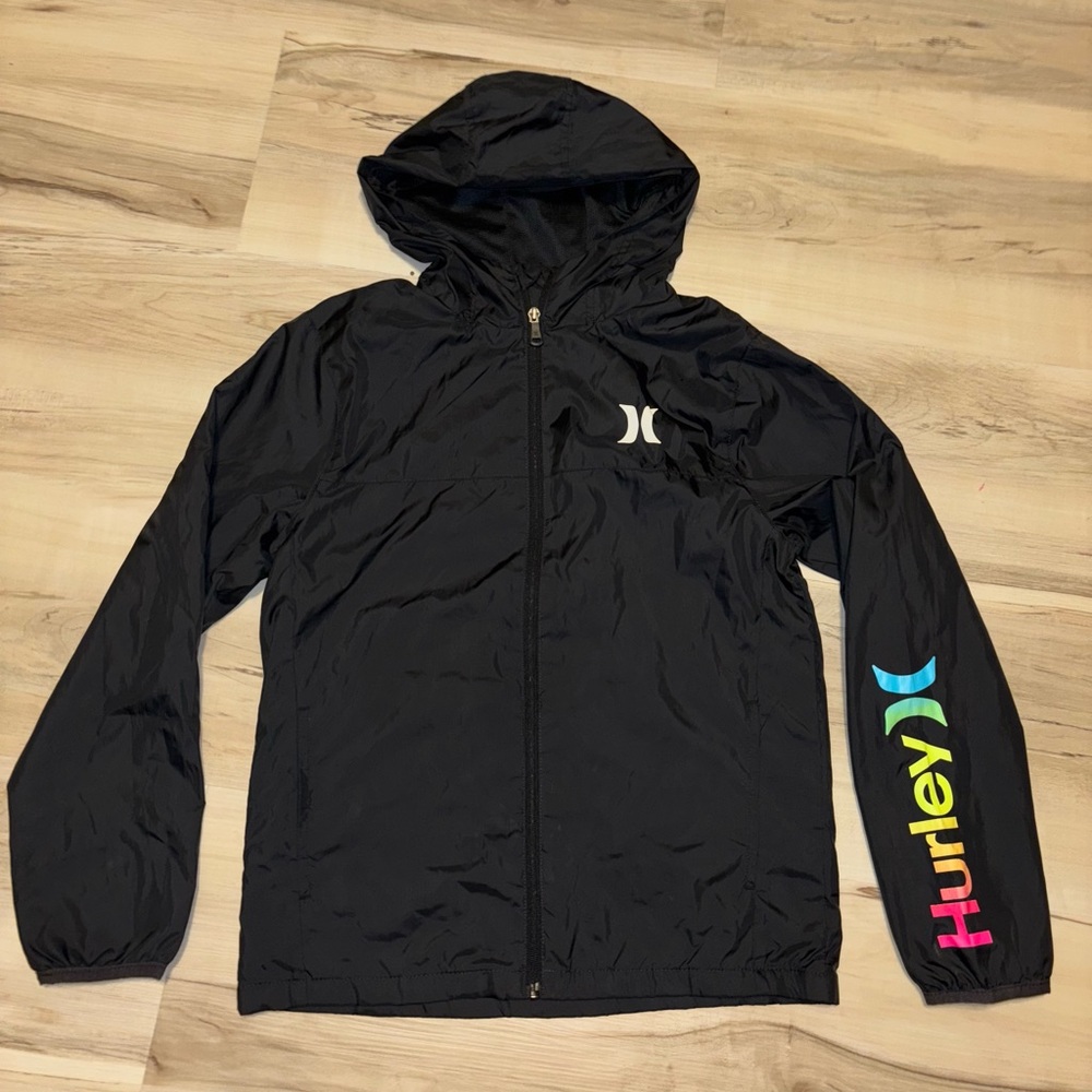 Hurley Black Hooded Windbreaker